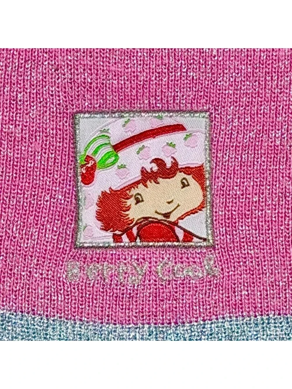 Vintage Strawberry Shortcake Beanie Women's OSFA Berry Cute Embroidered 2003 Y2K